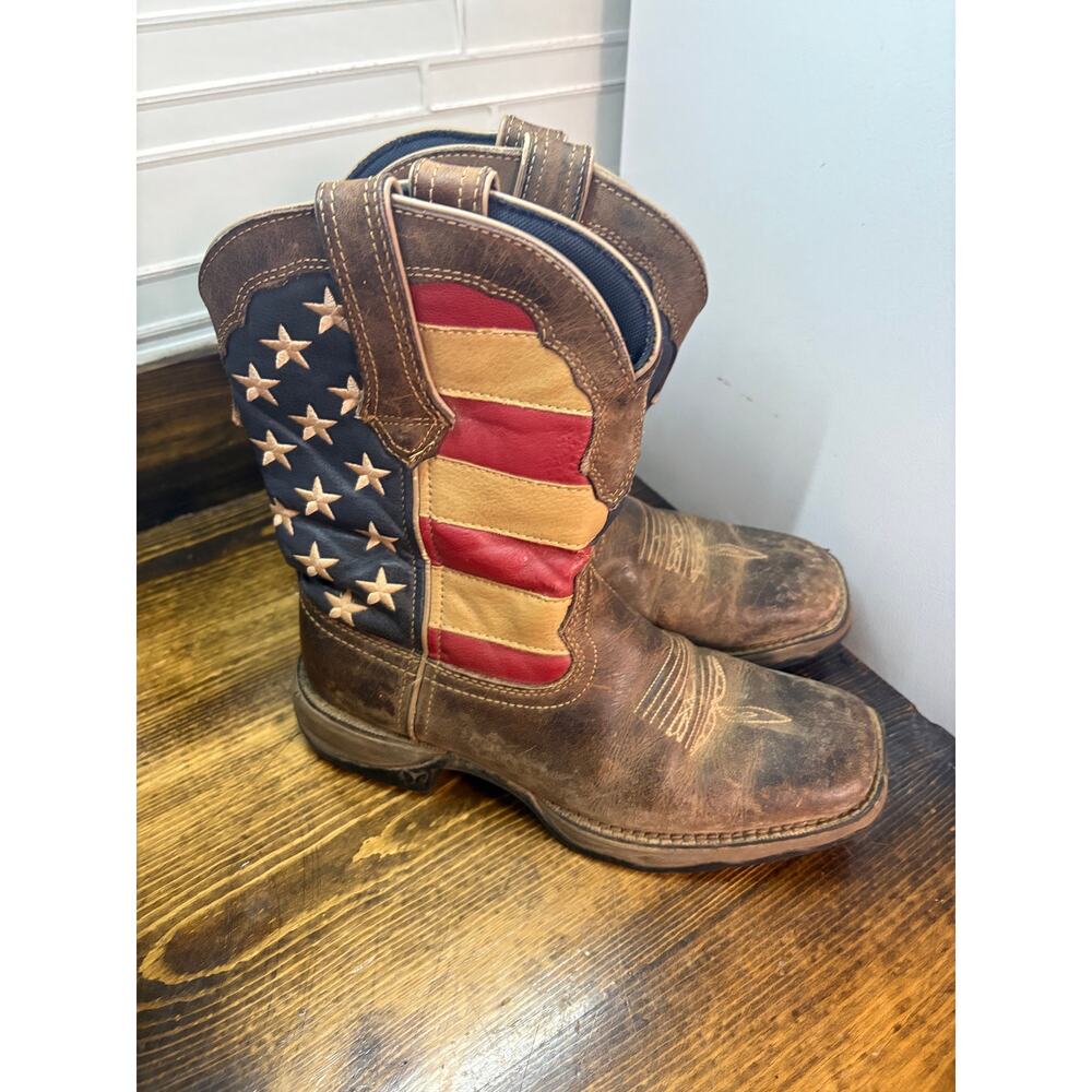 Durango Brown American Flag Cowgirl Boots Women's Size 8